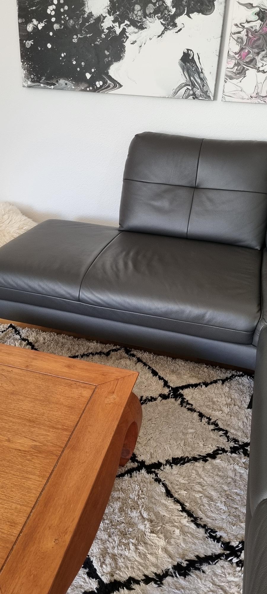Assea Ecksofa Leder Anthrazit 3