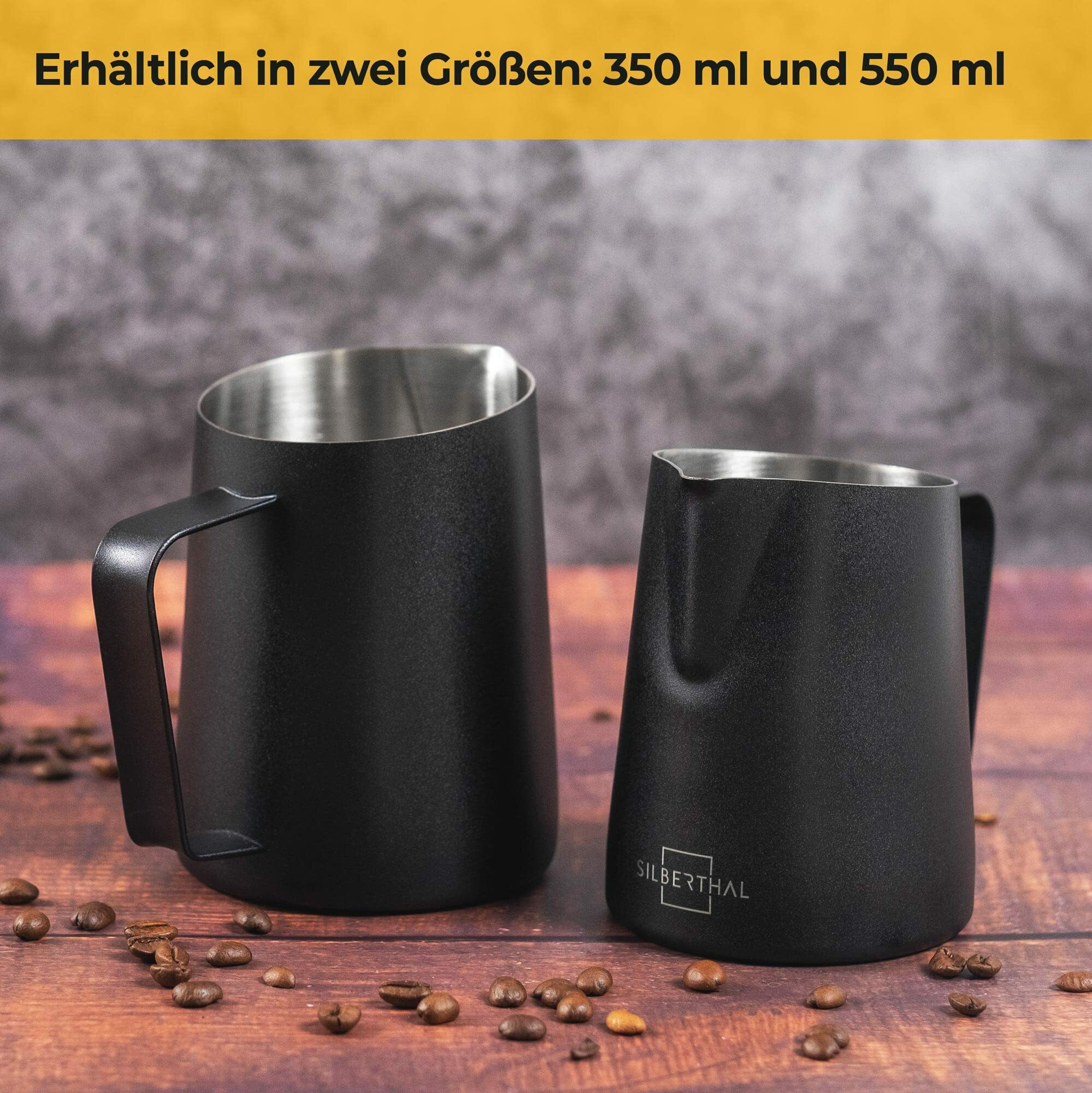 Milchkännchen Edelstahl Schwarz 350 ml 3