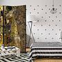 Paravent Golden Kiss Vlies auf Massivholz 2