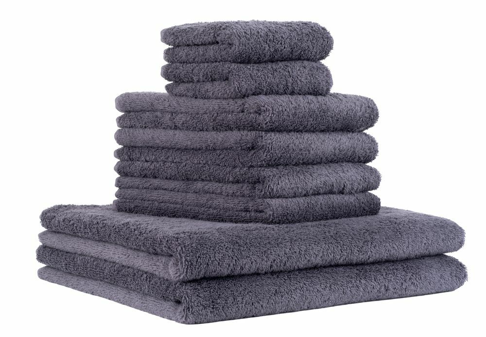 8-tlg. Handtuch-Set aus Baumwolle Grau Öko-Tex Standard 100 0