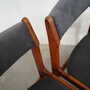 6x Chair Teak Velvet Brown 1960s 8