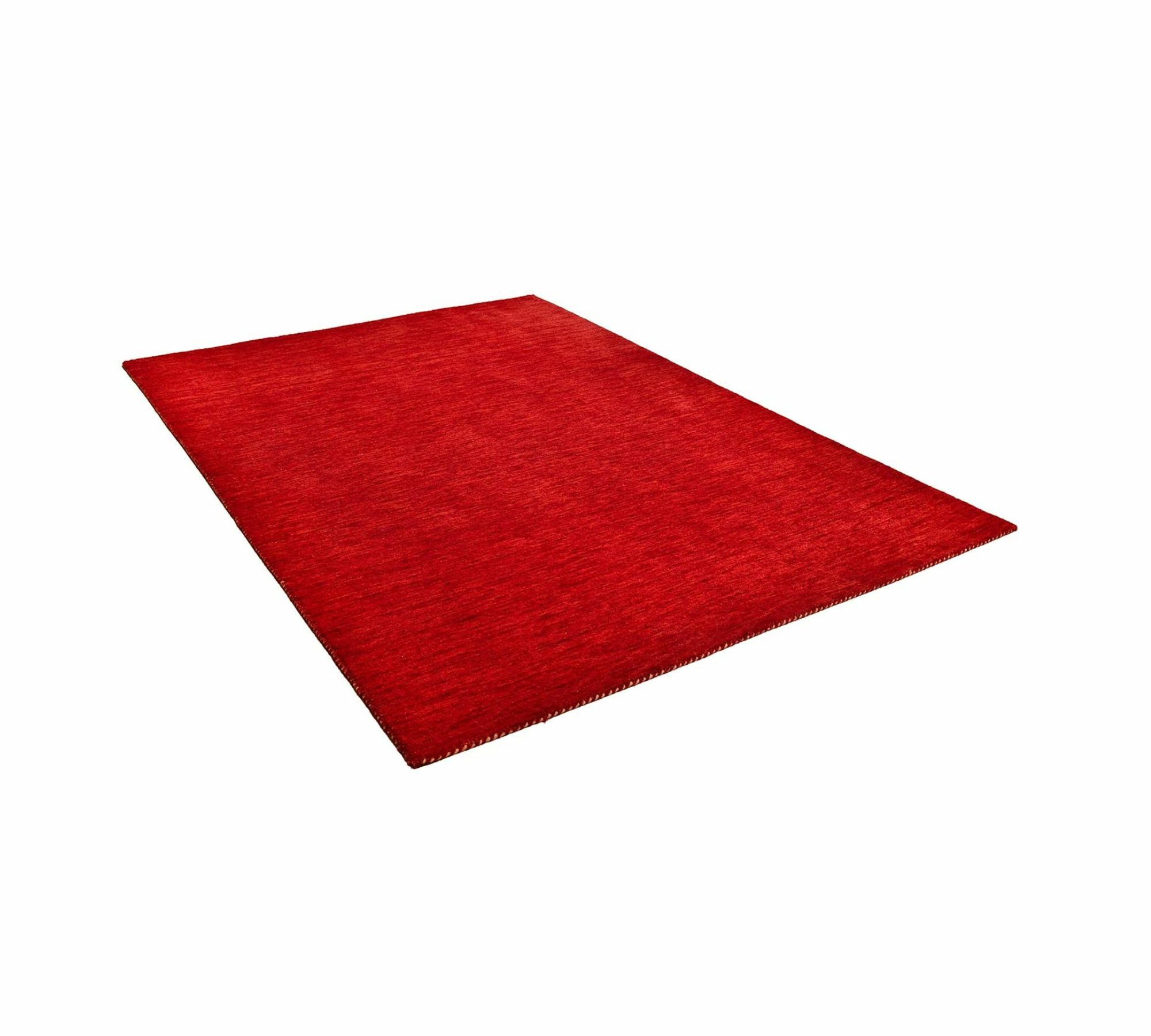Kurzflorteppich Schurwolle Rot 70 x 140 cm 1
