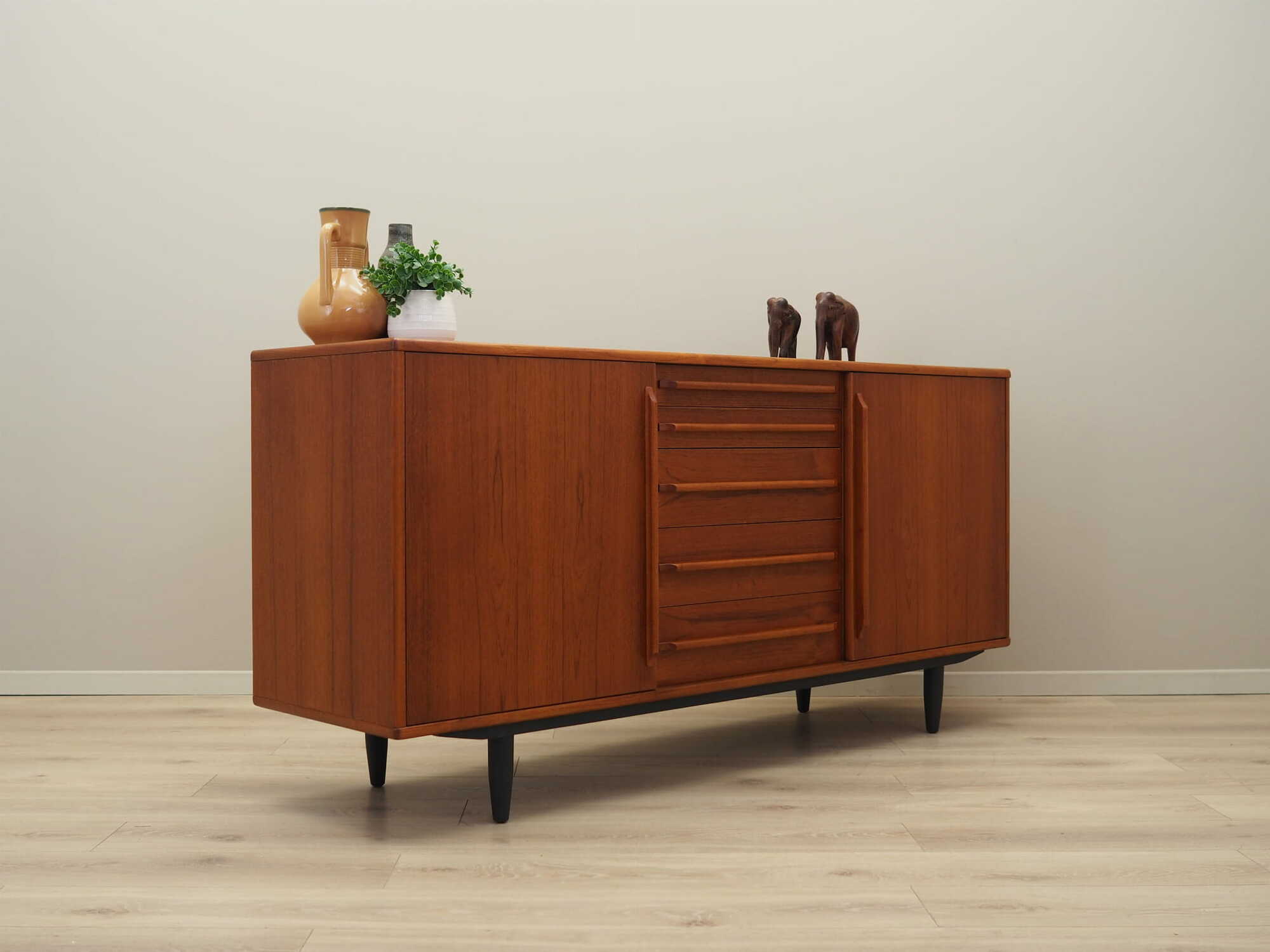 Vintage Sideboard Teakholz Braun 1970er Jahre 5