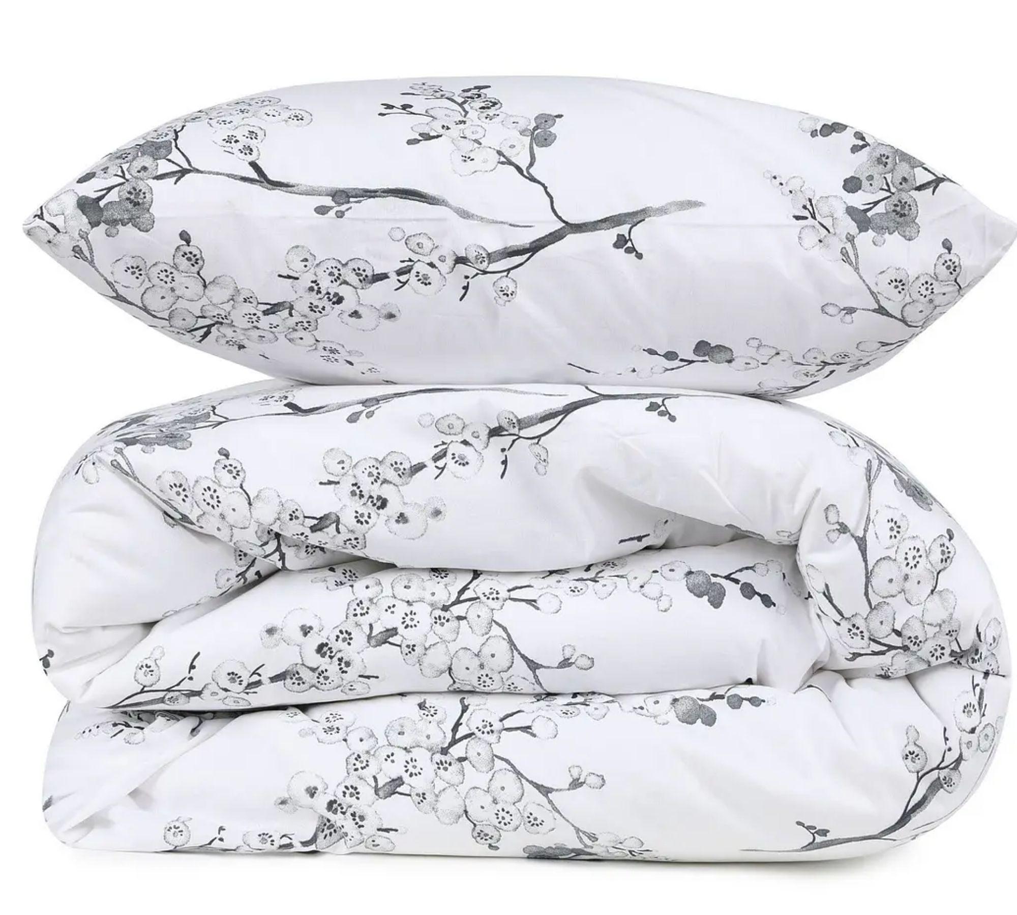 Einzel Bett- & Kopfkissenbezug Set Baumwolle Weiß 2
