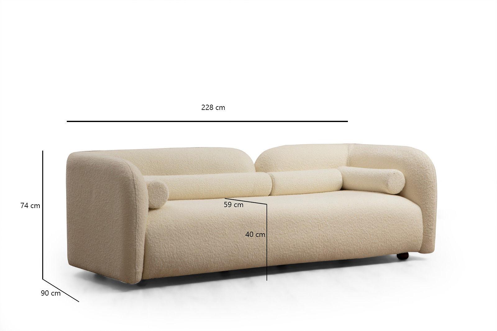 Victoria 3-Sitzer Sofa Creme 5
