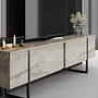 Luxe Lowboard Holz Travertine Schwarz 4