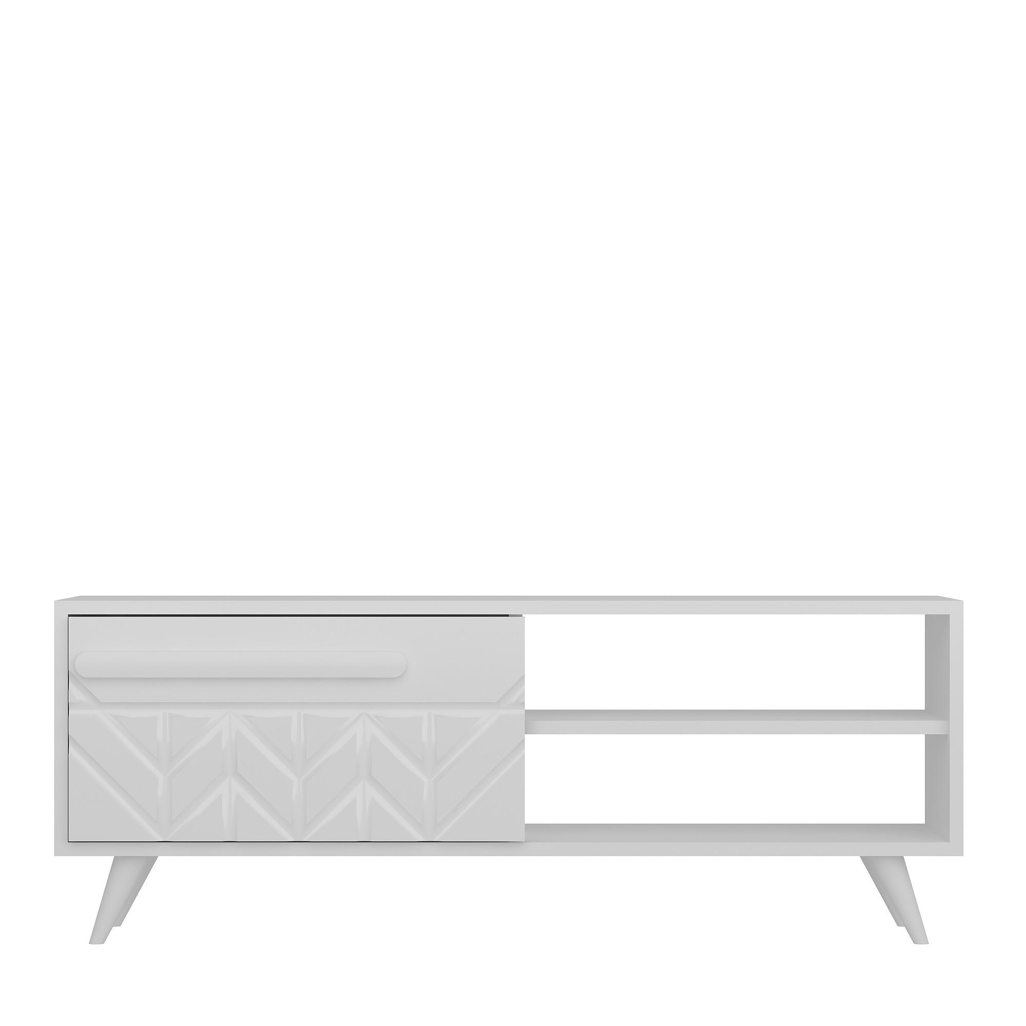 Venedik Lowboard Legno impiallacciato Bianco 3