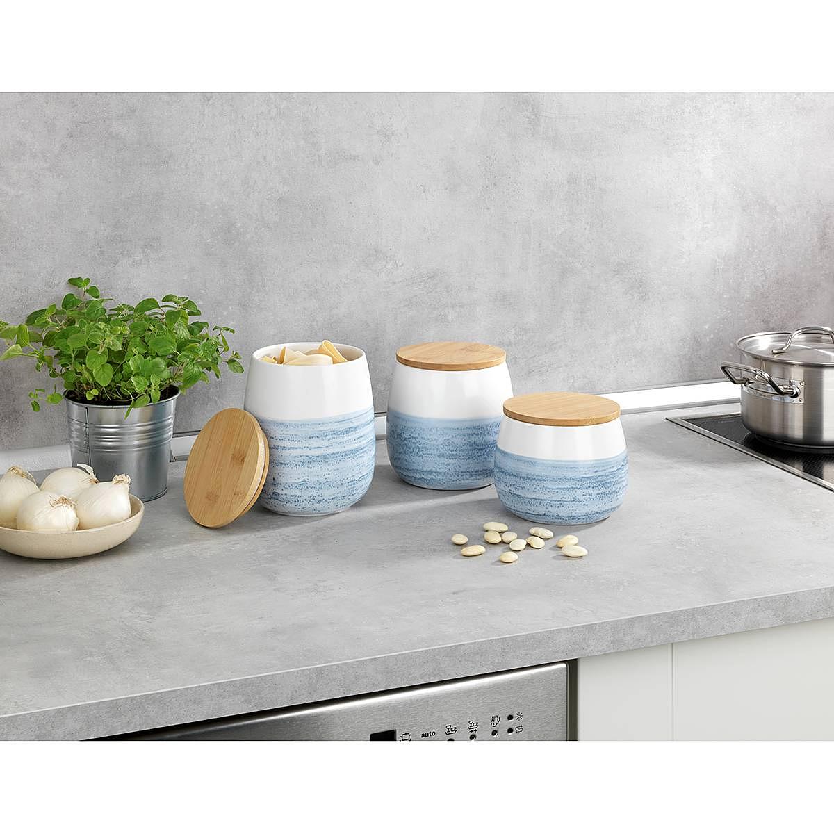 Mala Vorratsdose Keramik Blau Weiß 3