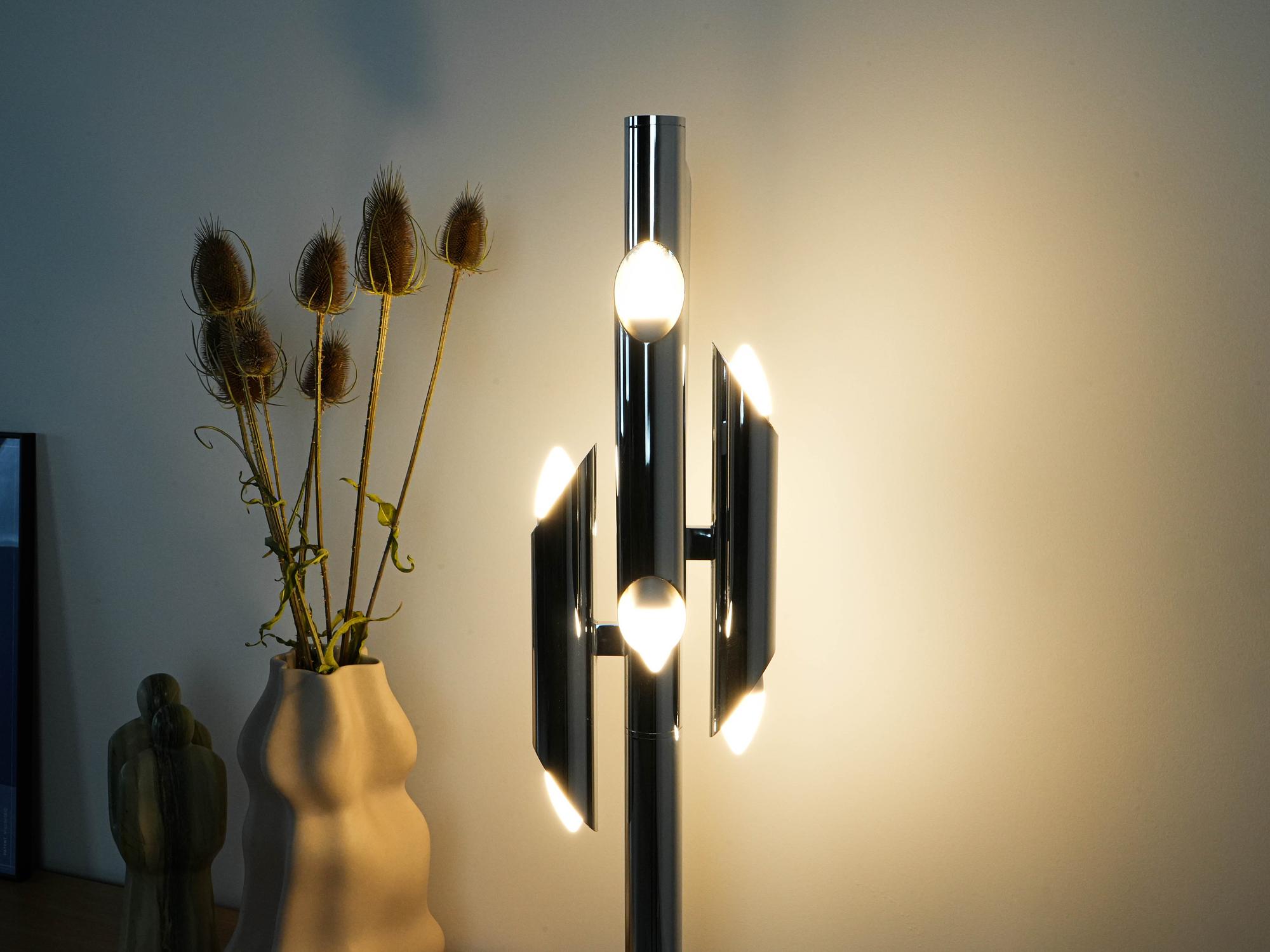 Space Age Stehlampe Metall 13