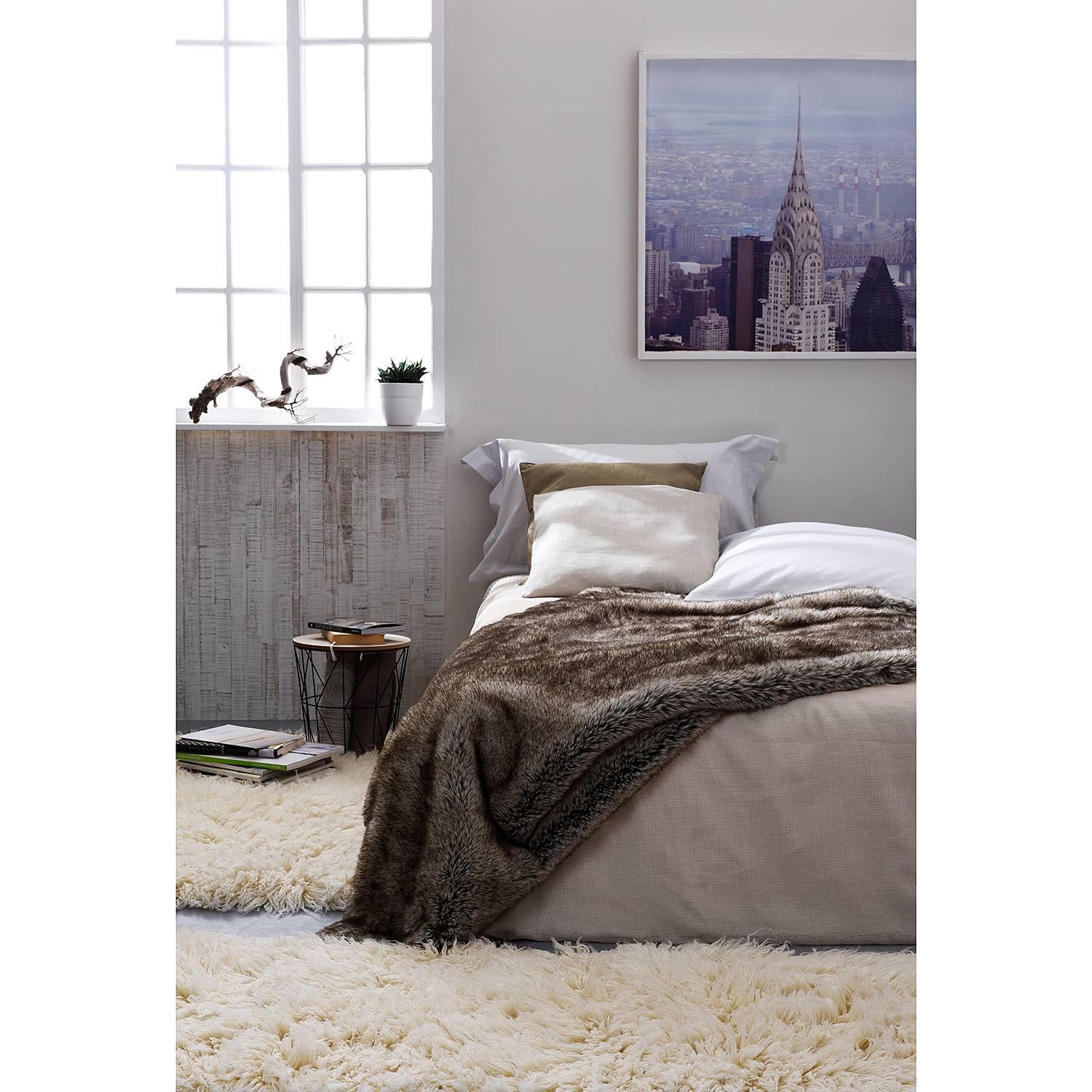 Flokos XXL Teppich Schurwolle Weiß 70 x 140 cm 3