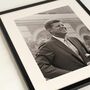 Kennedy Speech Kunstdruck mit Rahmen Schwarz Weiß 2