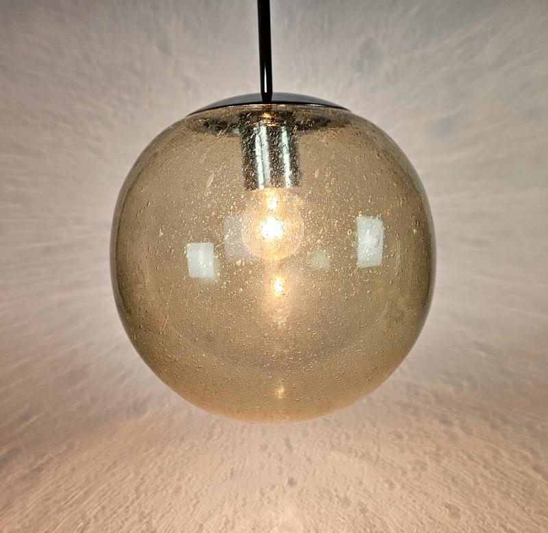 Lampe Glas Metall Transparent 1970er Jahre 2