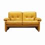 2-Sitzer Sofa Leder Gelb 1960er Jahre 0