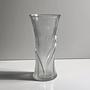 Vintage Art Deco Revival Glas Vase Transparent 1980er Jahre 1
