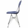 Eames Wire Chair DKR mit Polster Blau 3