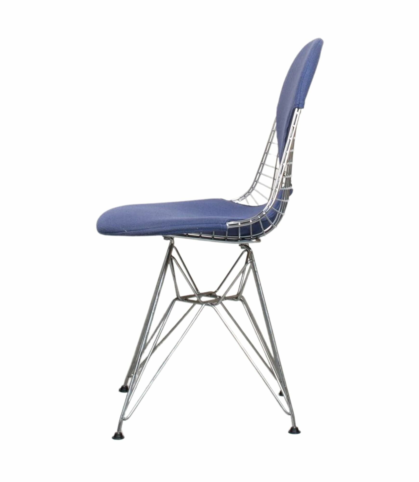 Eames Wire Chair DKR mit Polster Blau 3