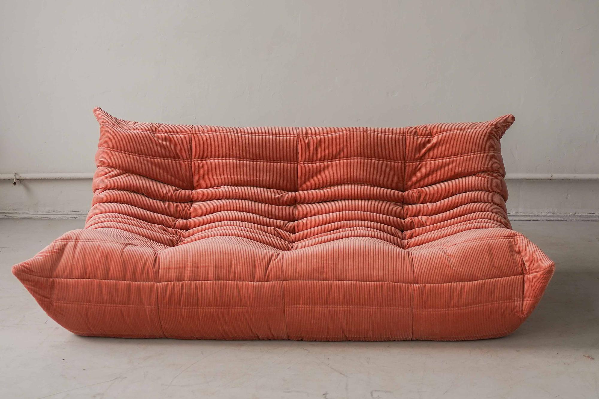 Togo Sofa 3-Seater Cord Coral 0