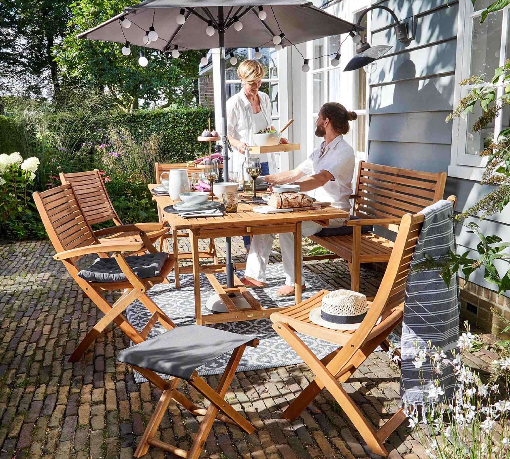Gartenstuhl Akazie Massiv Braun 9