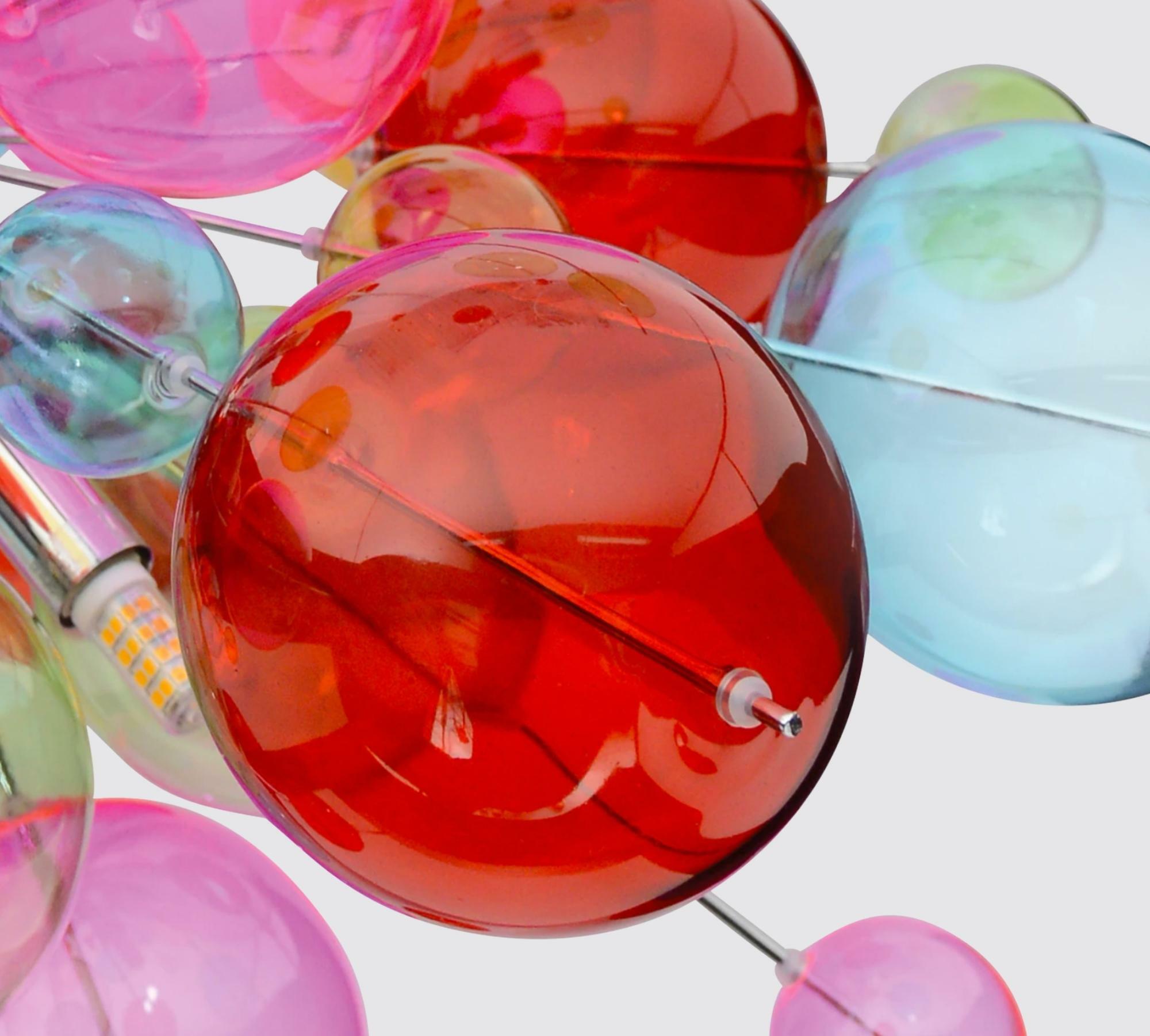 Pendelleuchte 10-flammig Bubble Kristallglas Bunt 2