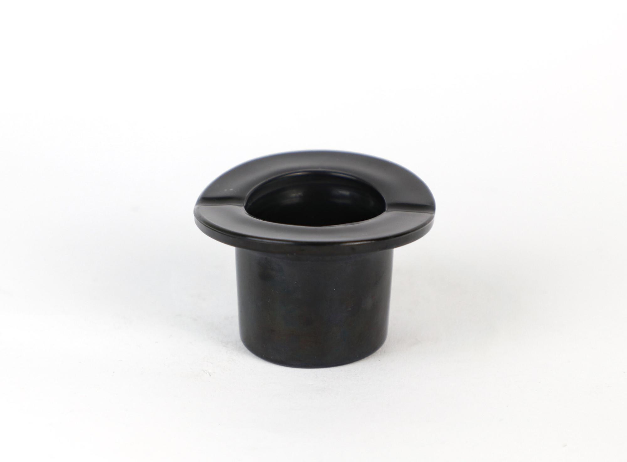 Vintage Hat Ashtray Glass Black 1970s 2