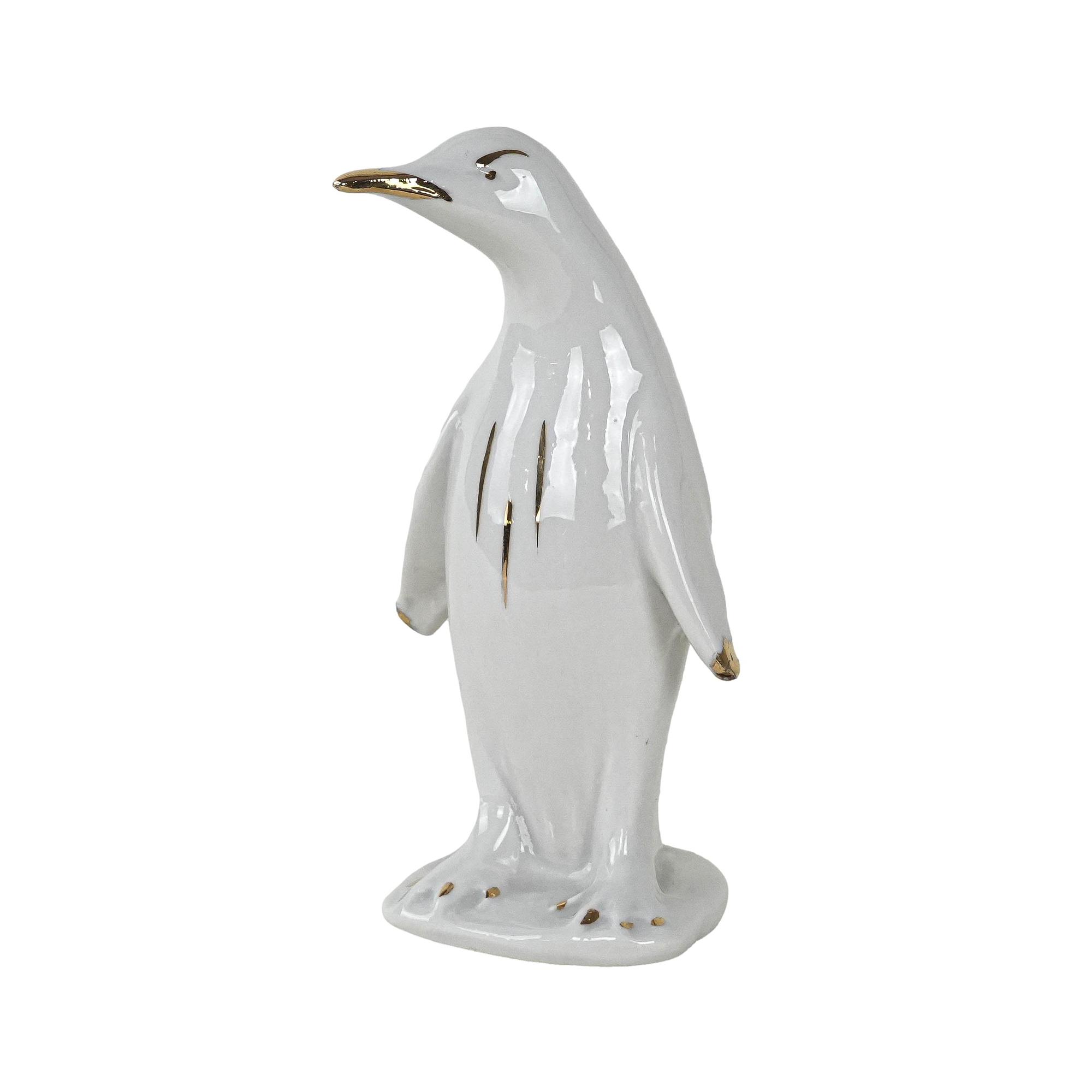 Porcelain Penguin Figurine White 1970s 0