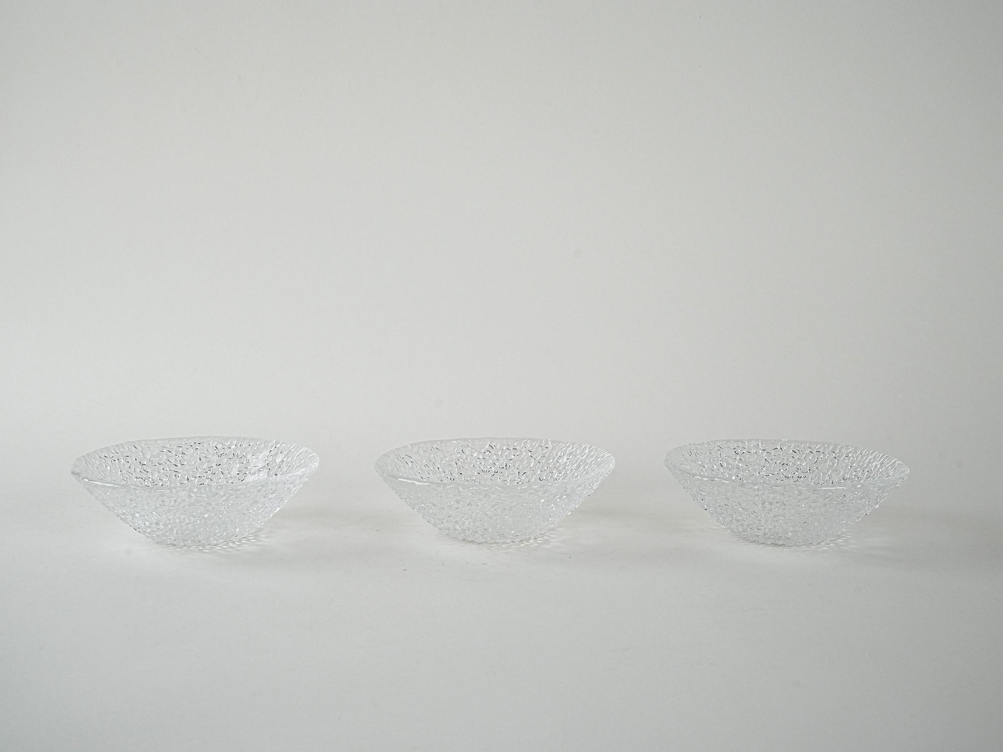 Glasschalen-Set Transparent 1970er Jahre 2