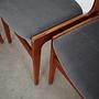 6x Chair Teak Velvet Brown 1960s 11