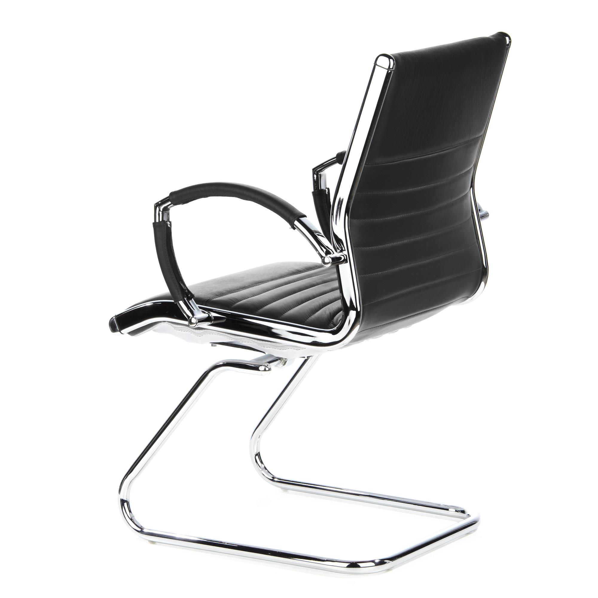 PARMA V Sedia cantilever pelle nera 7