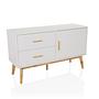 Tarolo Sideboard con 2 cassetti e 1 anta rovere bianco 6