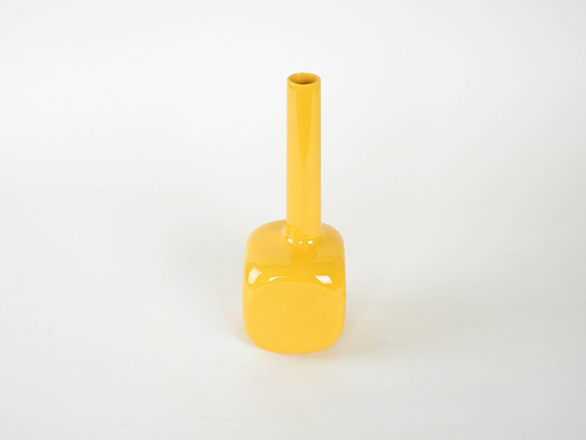 Ceramic vase Yellow 1970s 3