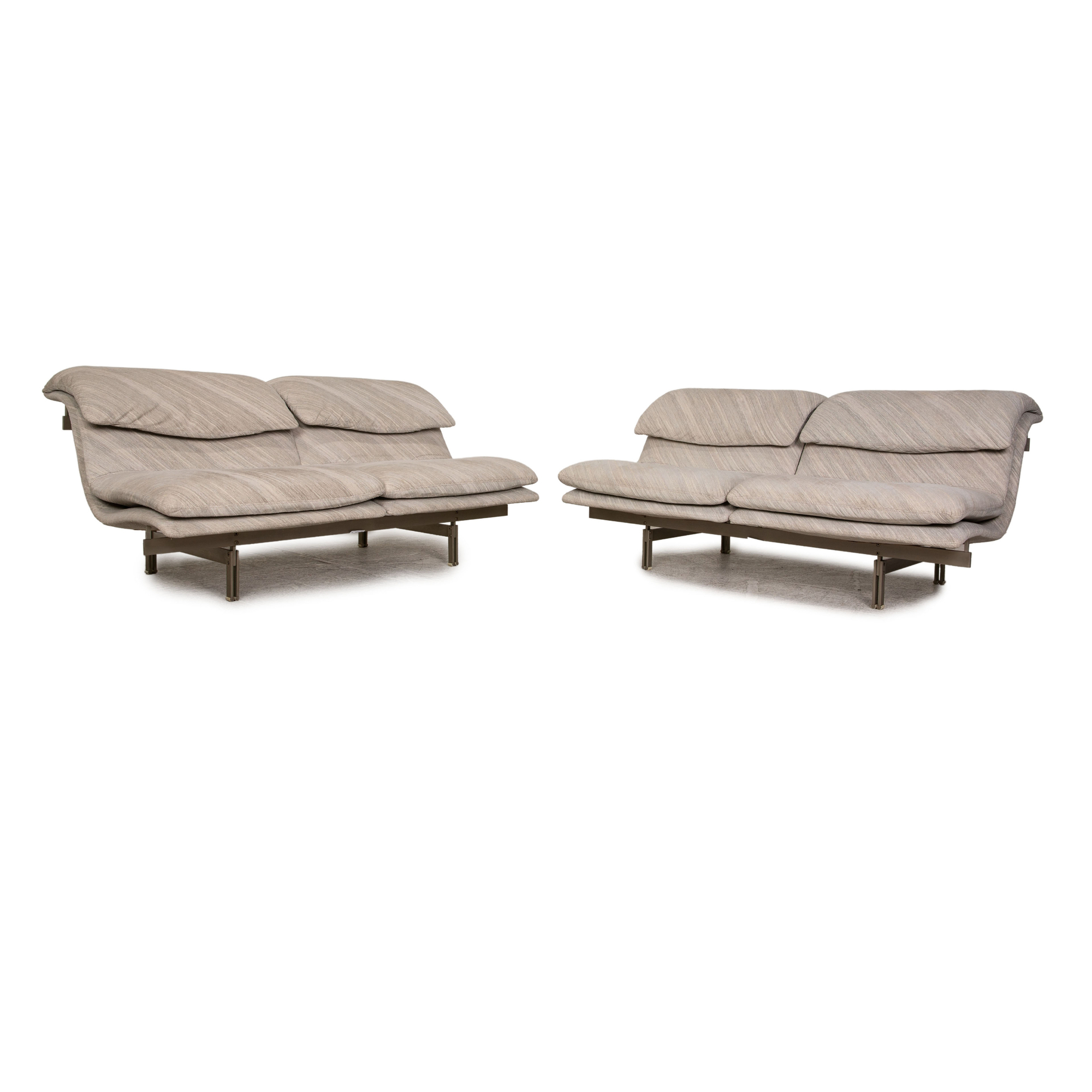 Wave Sofa Garnitur mit Funktion Stoff Grau 0