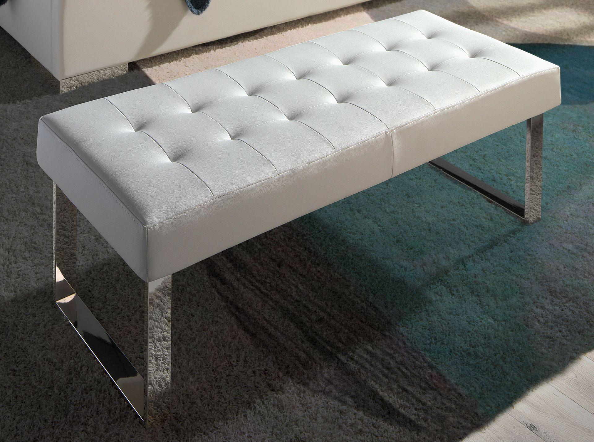 Panca in ecopelle bianca 0