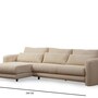Modern sofa chaise longue left cream 5