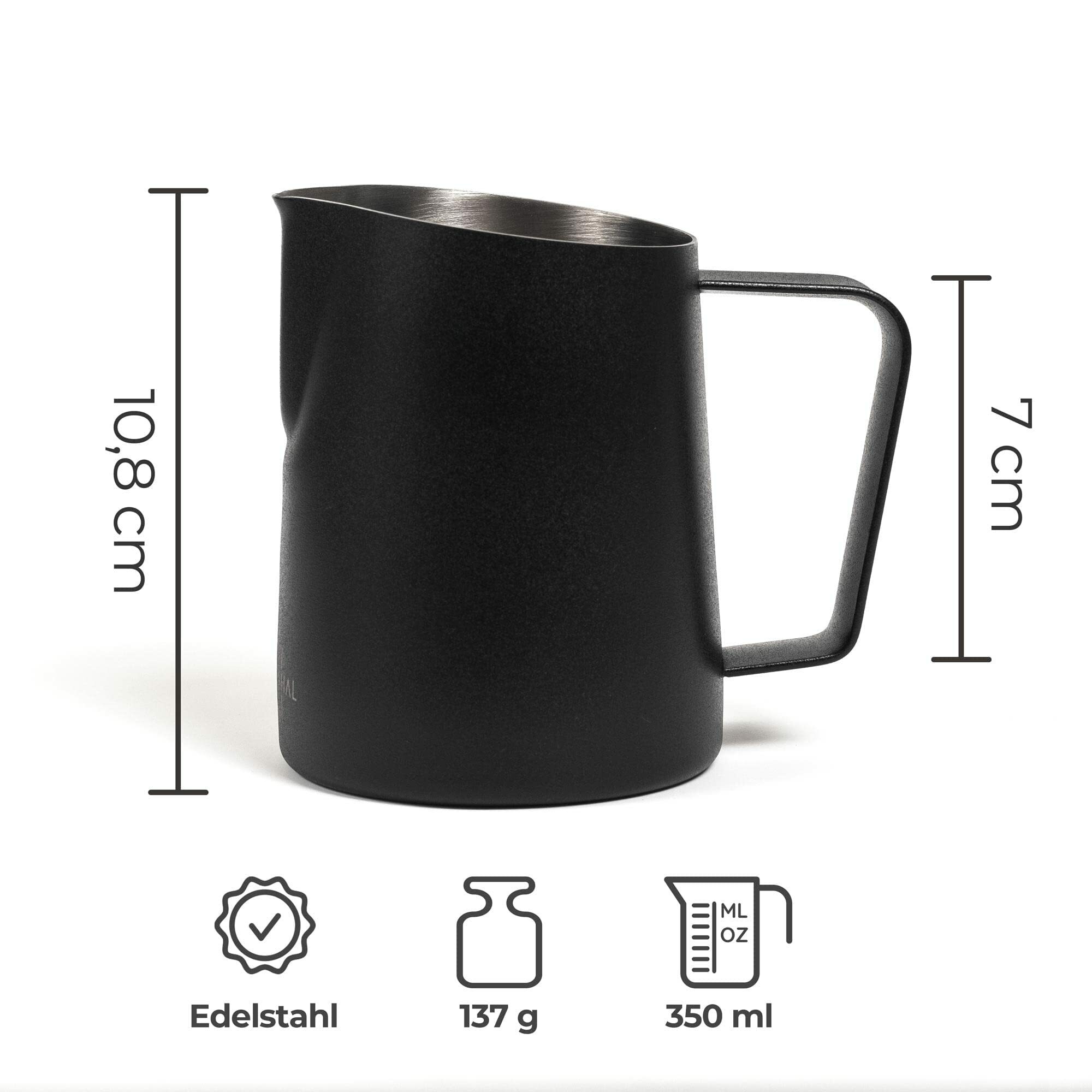 Milchkännchen Edelstahl Schwarz 350 ml 4