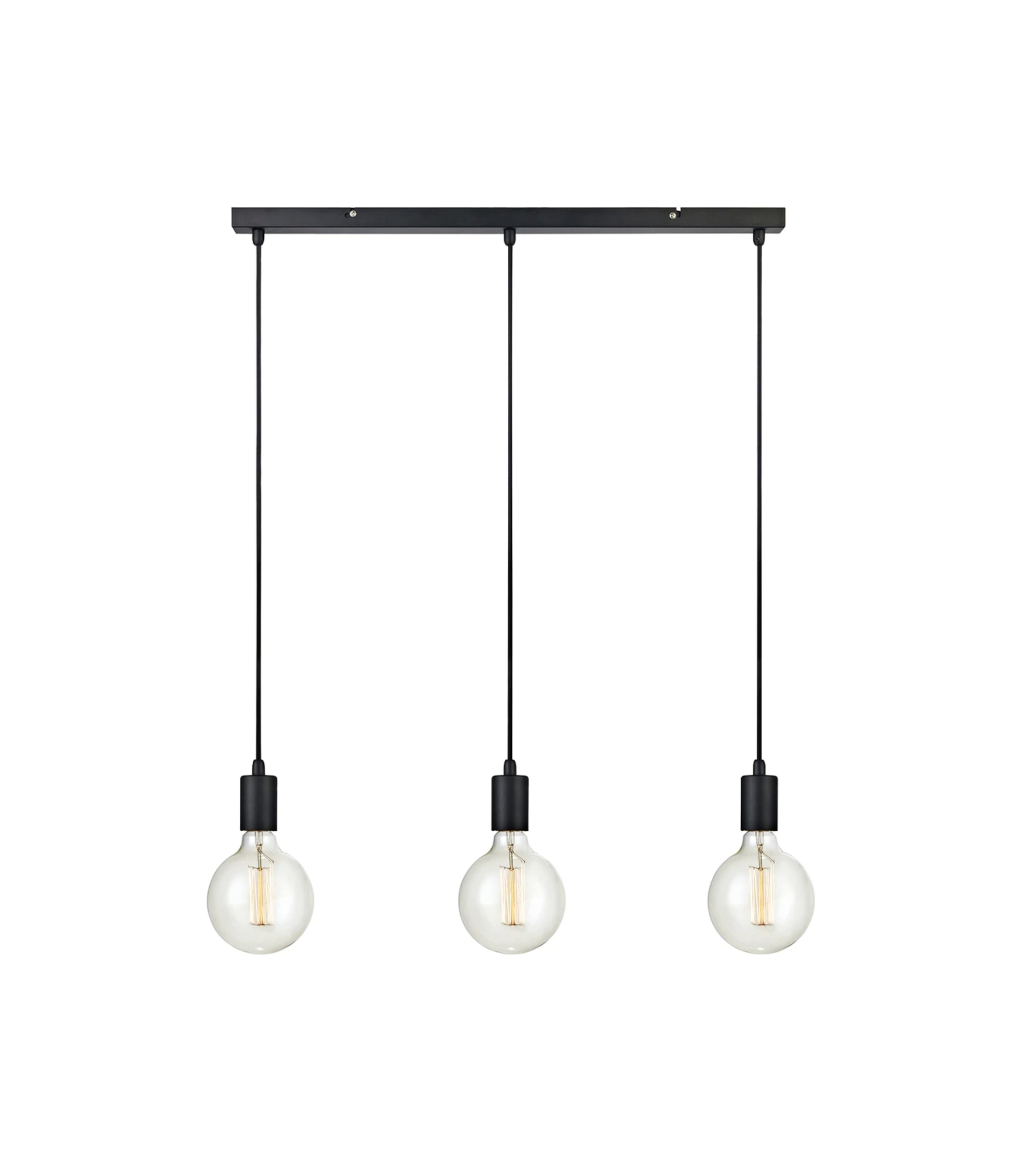 Pendant lamp 3-flame metal black 1