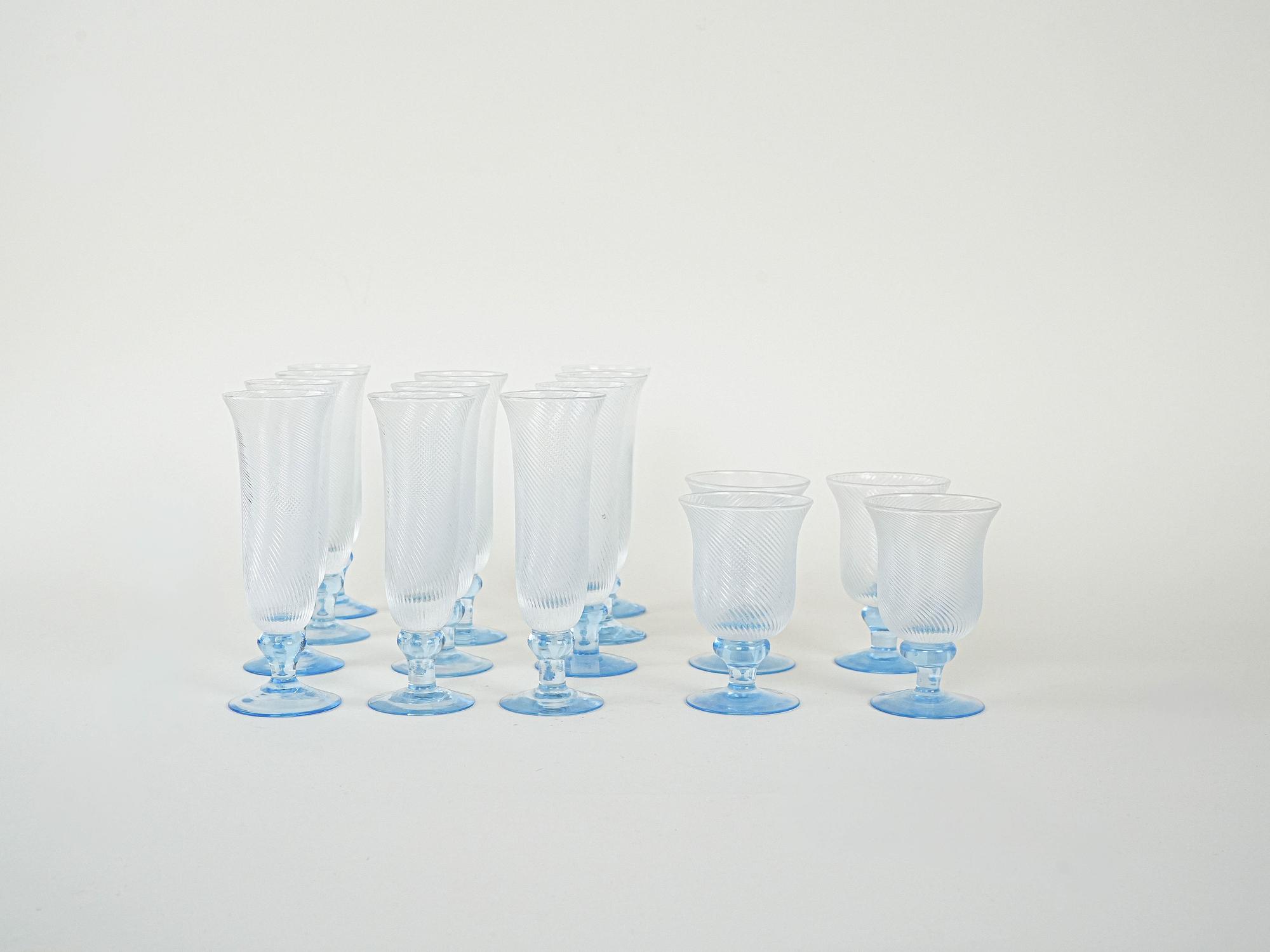 Glass tumbler set Transparent 1970s 6