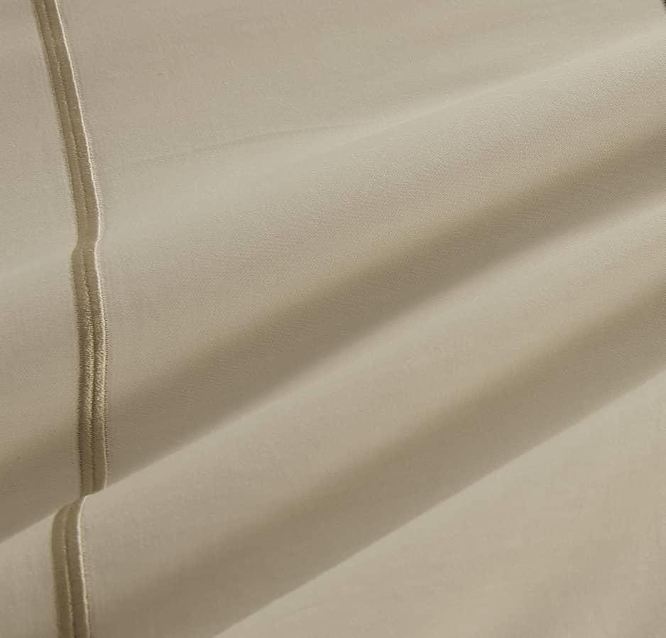 6x Bettwäsche-Set Doppelstickerei Baumwolle Beige 220x240cm 1