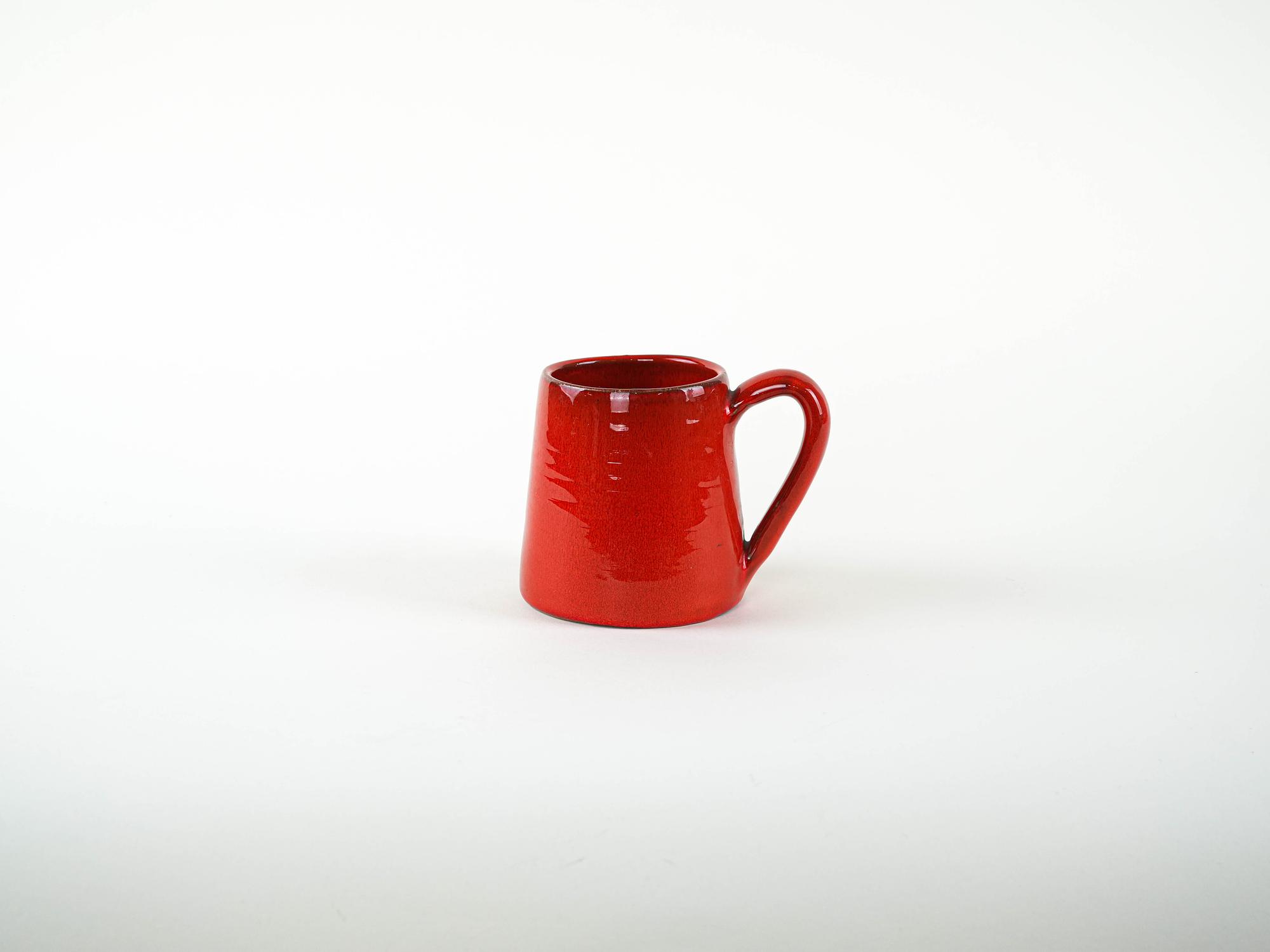 Decorative Cup Ceramic Red 1960s 2
