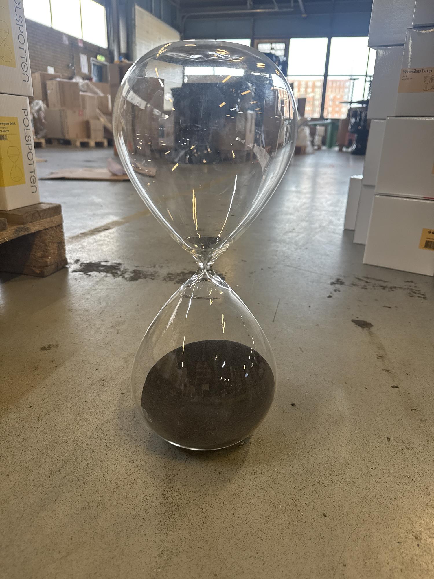 Sanduhr Ball Glas Transparent Schwarz 3