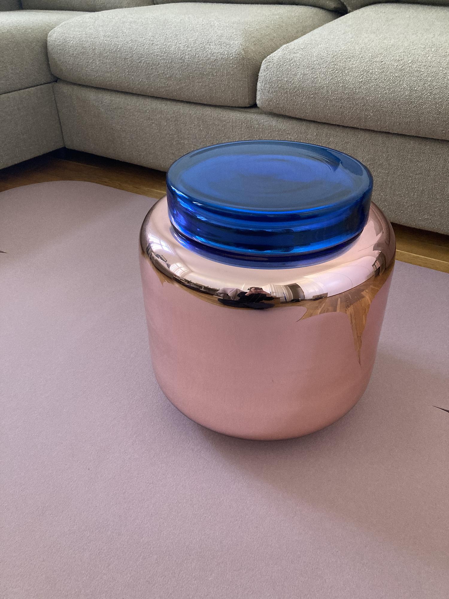 Container Table Glass Old Rose Blue 2