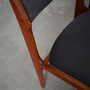 6x Chair Teak Velvet Brown 1960s 4