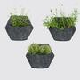 3x Wall planter Black with self-watering textile cover 1