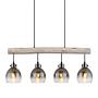 4-Burner Ryan Type A Pendant Lamp Smoked Glass Iron 0