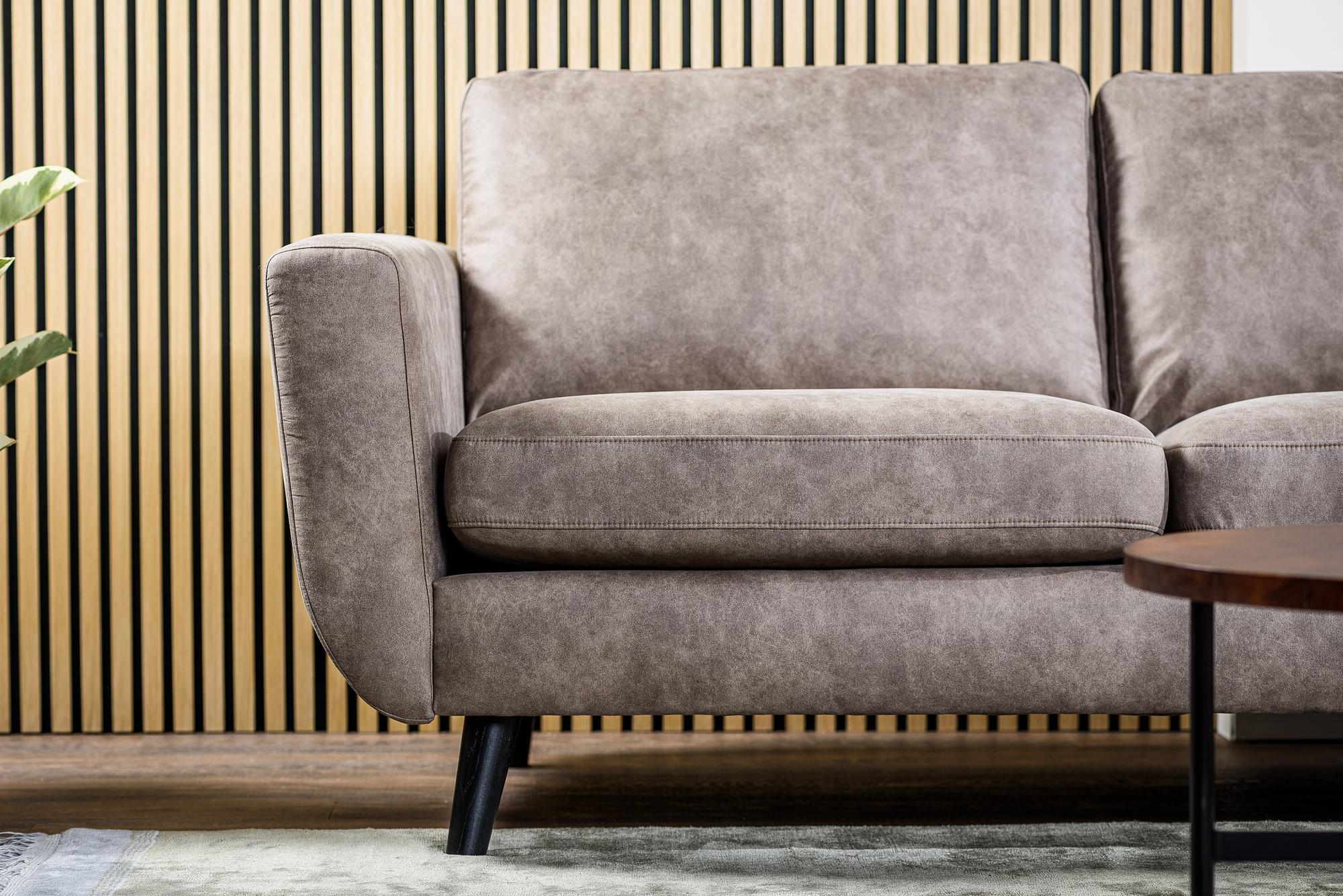 Sofa 3-Sitzer Chaiselongue Links Rechts Braun 6