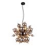 6-flame pendant lamp Udo colored glass iron black 3