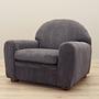 Armchair Velvet Grey 1980s 2
