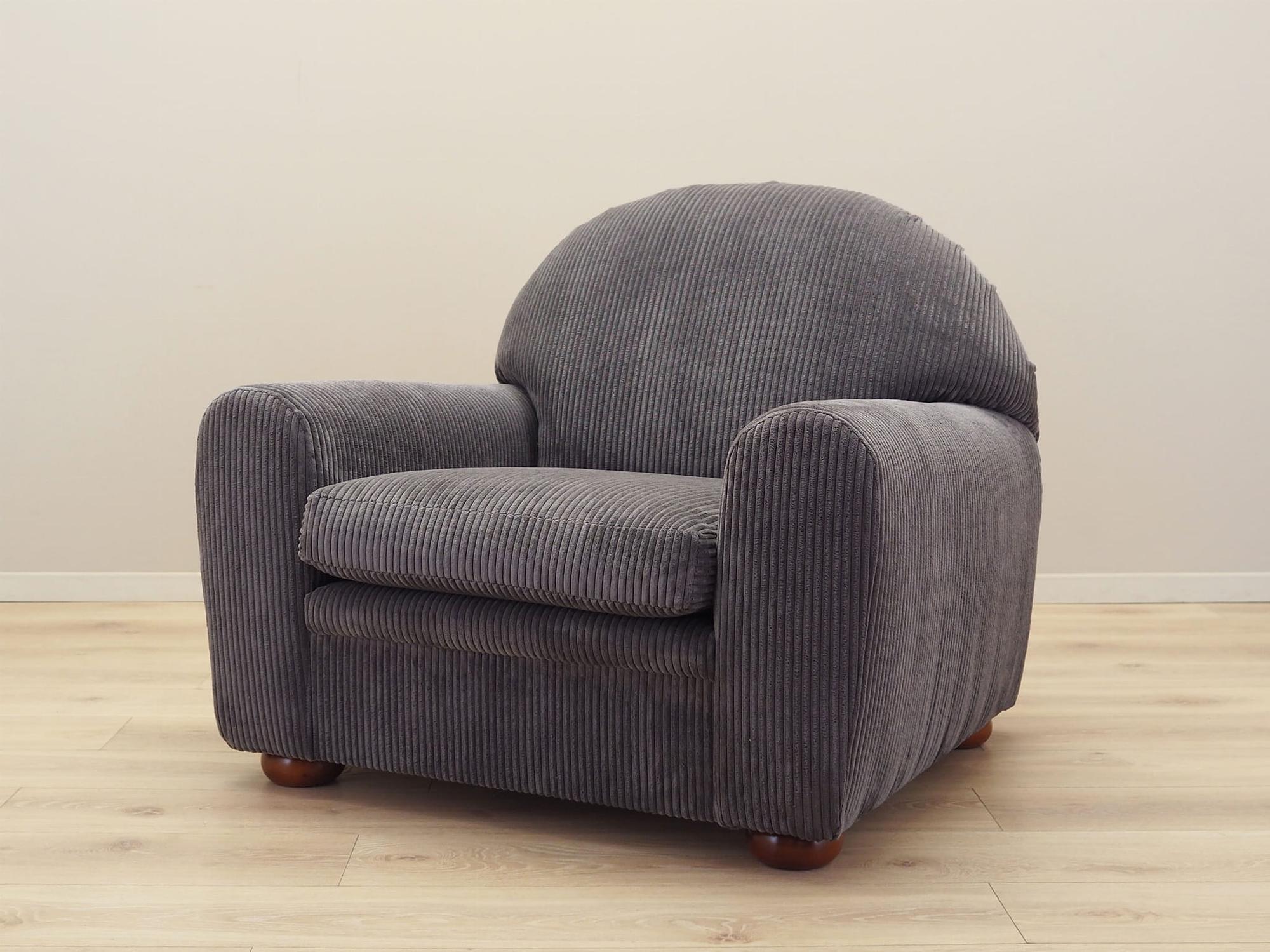Armchair Velvet Grey 1980s 2