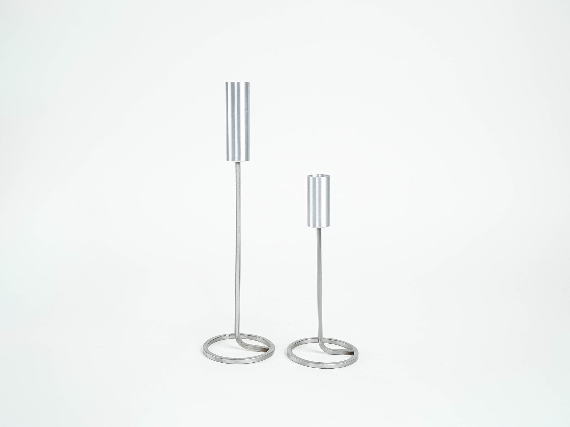 Set of metal candle holders 1970s 1