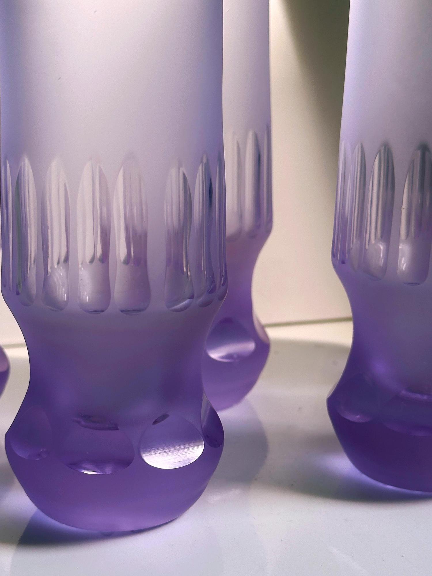 6x Vintage Drinking Glasses Crystal 1970s 2