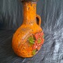 Vintage Vase Keramik Orange 1